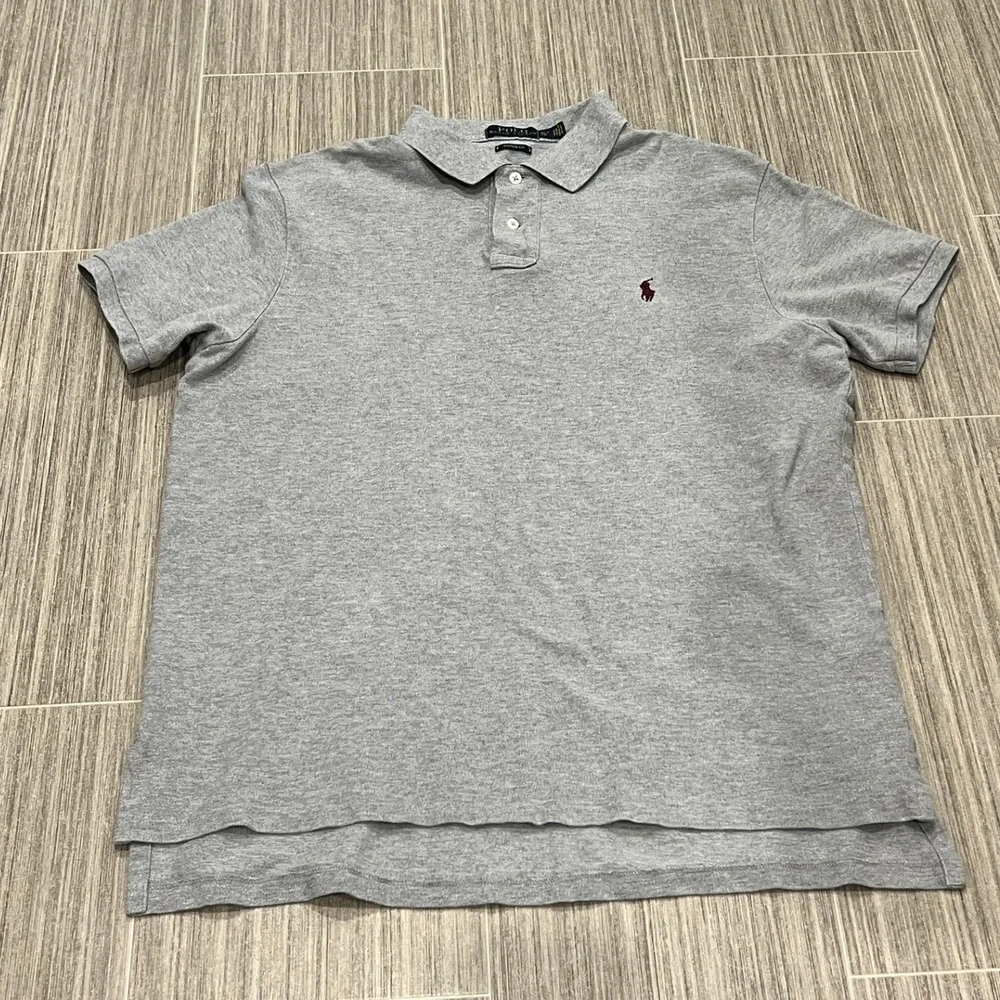 Ralph Lauren Polo Shirt Mens XL Gray Short Sleeve Pony‎ Rugby Outdoors